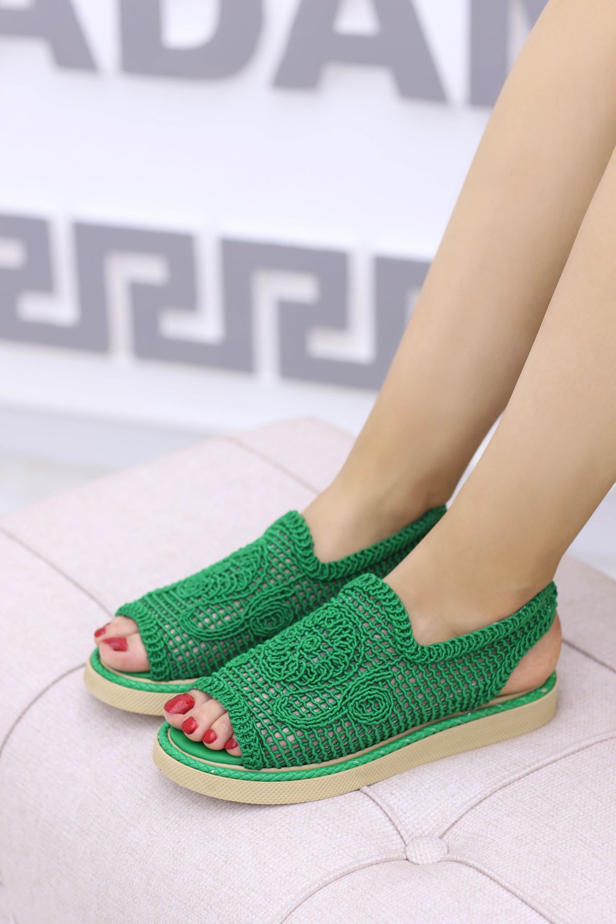 Barbie Dantelli Sandalet Yeşil
