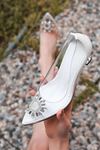 Winter Şeffaf İnce Topuk Stiletto Beyaz