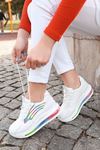 Banjo Şeffaf Renkli Taban Spor Ayakkabı Beyaz