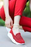 Farah Dantel Örgü Spor Ayakkabı Kırmızı
