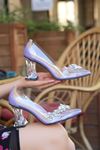 Viyana Şeffaf Topuk Stiletto Lila