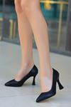 Sliver Şampanya Topuk Stiletto Siyah